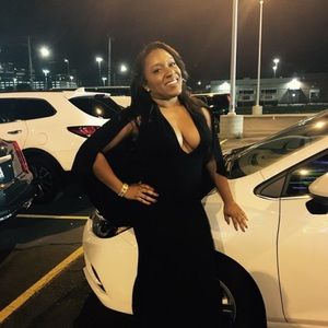 Black dress with cape